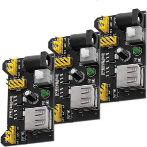 AZDelivery 3 x MB102 Breadboard Voedingsadapter Voedingsmodule 3.3V/5V compatibel met Arduino Inclusief E-Book!