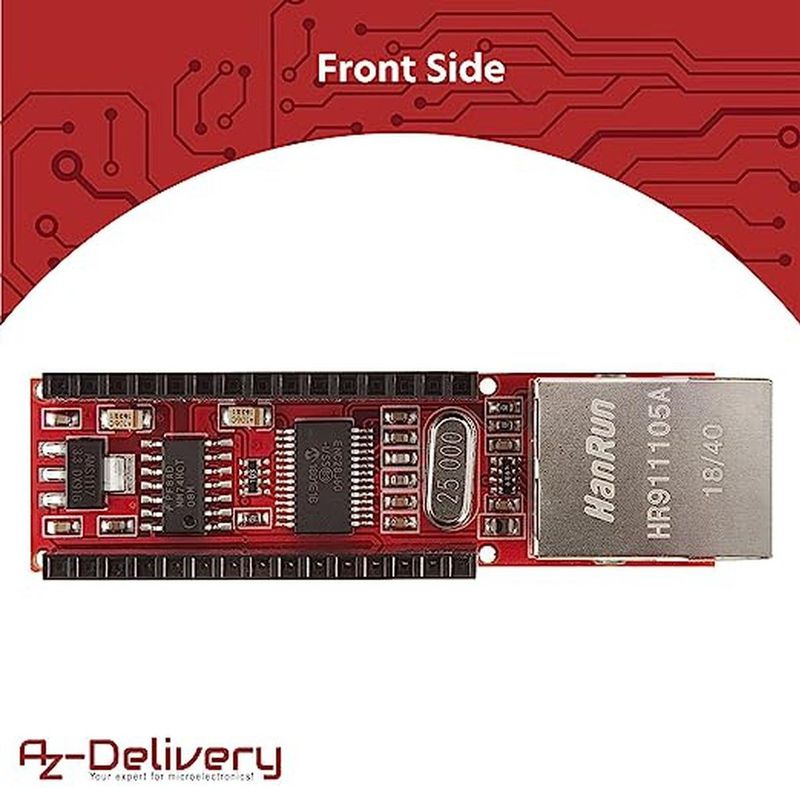 AZDelivery - ENC28J60 Ethernet-Schild - Compatibel met Arduino - 3 Stuks