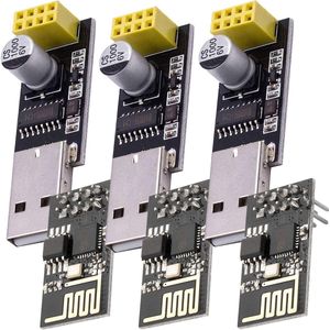 AZDelivery 3 x ESP8266 ESP-01 met USB-Adapter Wlan WiFi-Module compatibel met Arduino