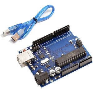 AZDelivery AZ-ATmega328DIP-Board Microcontroller Board ATmega16U2 8-bit Developer Board met USB-kabel