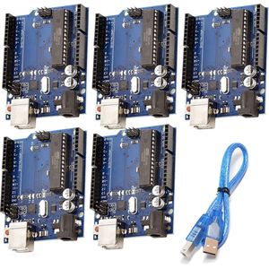 AZDelivery 5 x AZ-ATmega328DIP-Board Microcontroller Board ATmega16U2 8-bit Developer Board met USB-kabel