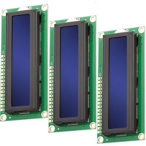 AZDelivery 3 x HD44780 1602 LCD-module Blauwe weergave 2x16 tekens Inclusief E-Book!