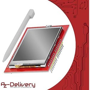 AZDelivery 3 x 2.4-inch TFT LCD ILI9341/XPT2046 SPI Touch Screen Shield 240x320 Pixels compatibel met Arduino Inclusief E-Book!