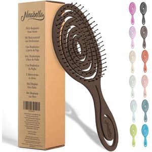 Ninabella - Haarborstel - Bruin - Antiklit - Spiraalvormige Detangler Brush
