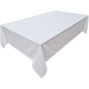 Hoogwaardig tafelkleed - 100% katoen - concept collectie - kleur en grootte naar keuze (rond tafelkleed Ø 120 cm, wit)