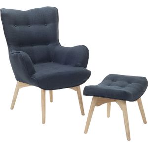 Beliani VEJLE - Chesterfield fauteuil - Blauw - Kunststof