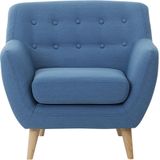 MOTALA - Chesterfield fauteuil - Blauw - Polyester