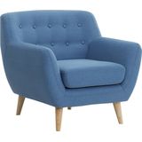 MOTALA - Chesterfield fauteuil - Blauw - Polyester