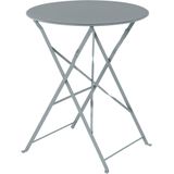 Balkonset grijs staal tafel en 2 stoelen opklapbaar