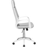 Bureaustoel wit/grijs polyester zitvlak in hoogte verstelbaar 360° draaibaar