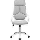 Bureaustoel wit/grijs polyester zitvlak in hoogte verstelbaar 360° draaibaar