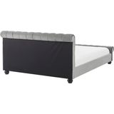 AVALLON - Tweepersoonsbed - Grijs - 180 x 200 cm - Fluweel