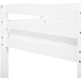 Loft Bed Wit 90 x 200 cm Grenen Hout Natuurlijk Materiaal Stapelbed Met Ladder Modern Klassiek
