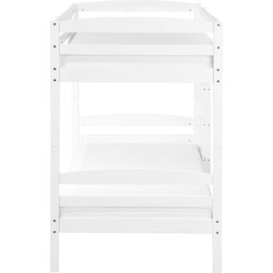 Loft Bed Wit 90 x 200 cm Grenen Hout Natuurlijk Materiaal Stapelbed Met Ladder Modern Klassiek