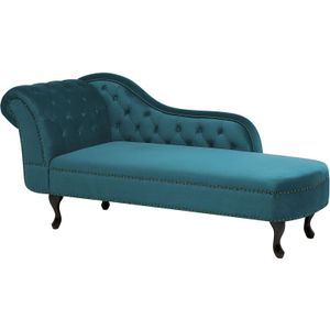 NIMES - Chaise longue - Groen Blauw - Linkerzijde - Fluweel