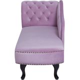 Beliani NIMES - Chaise longue Paars Fluweel | Tijdloze en comfortabele chaise longue met klassiek Chesterfield-patroon