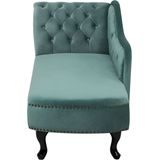 Beliani NIMES - Chaise longue Groen Fluweel | Tijdloze en comfortabele Recamiere