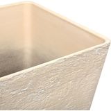 Bloempot beige steen polyresin 49 x 49 x 53 cm binnen buiten vierkant plantenbak