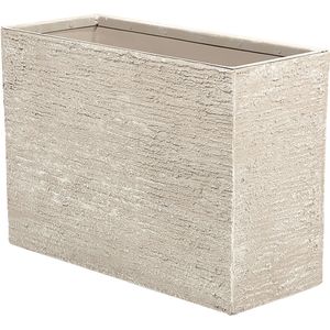 Bloempot beige 29 x 70 x 50 cm vezelmengsel steeneffect rechthoekig modern design