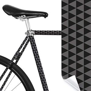 MOOXIBIKE Unisex – volwassenen fietsfolie met patroon voor racefiets, zwart, 1 x 150 x 13 cm