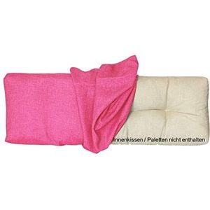 LILENO HOME Palletkussenhoes, roze, vervangende hoes voor rugkussens, 120 x 40 x 16-20 cm, bekleding voor Europallets, palletkussens, outdoor, hoes voor palletmeubels