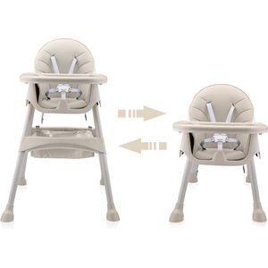 Kinderstoel Oscar, meegroeistoel, beige, in hoogte verstelbaar, 2 in 1