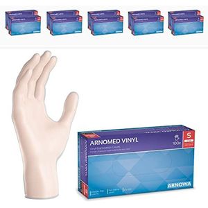 Wegwerphandschoenen ARNOMED Vinyl S, 1000 stuks, poedervrije wegwerphandschoenen, vinyl handschoenen verkrijgbaar in de maten S, M, L & XL
