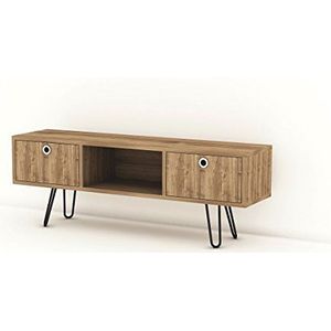 Alphamoebel 4958 Moda TV Board Lowboard televisiemeubel dressoir kast tafel voor woonkamer, walnoot, met 2 deuren, 120 x 43 x 29 cm