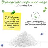 L-Carnitine Puur - 300 g puur poeder zonder toevoegingen - 100% L-Carnitine Tartraat - 100 porties met 3000 mg Carnitine Poeder - Veganistisch - Hoge Dosis