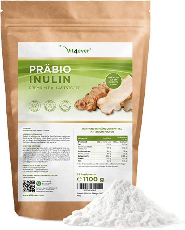 Vit4ever - Prebio Inuline - Poeder - 1100 g - Natuurlijk - Hoog Vezelgehalte