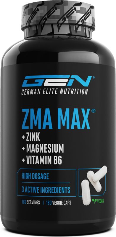 ZMA MAX - Capsules - 180 Stuks - Veganistisch - Magnesium + Zink + Vitamine B6