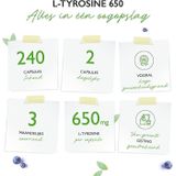 L-tyrosin | 650mg | 240 Vegetarische capsules | Vit4ever