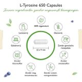 L-Tyrosine - 240 veganistische capsules - 1300 mg per dagelijkse portie - 4 maanden levering - Zuiver aminozuur uit plantaardige fermentatie - Veganistisch - Hoog gedoseerd - Vit4ever