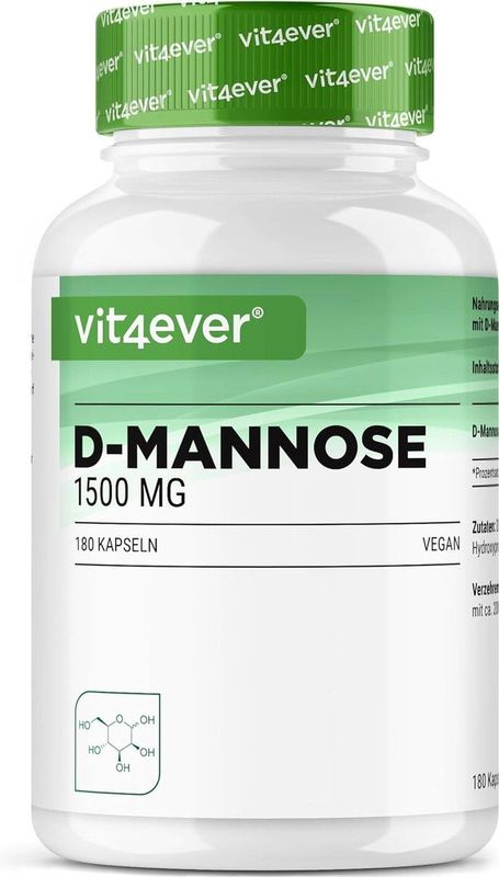 D-Mannose Capsules - 180 Stuks - Vegan - Natuurlijke Grondstof