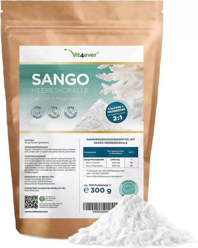 Vit4ever Sango Zeekoraalpoeder 320g | Pure Mineralen