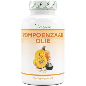 Vit4ever - Pompoenzaadolie - 420 capsules - 3000 mg per dagelijkse portie - Met natuurlijke vitamine E - Hooggedoseerd - Natuurlijk & koudgeperst