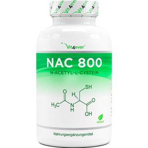 NAC - N-Acetyl L-CysteÃ¯ne 180 capsules met elk 800 mg - 6 maanden voorraad - Veganistisch - Hooggedoseerd - Topkwaliteit