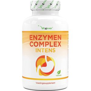 Vit4ever Enzymencomplex | 120 enterische capsules | 18 actieve ingrediënten | spijsverteringsenzymen met bromelaïne, papaïne, amylase, lipase, protease, rutine