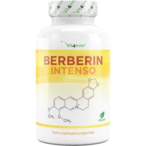 Berberine HCL 97% extract - Vit4ever - 120 capsules van 500 mg - natuurlijke berine + zwart peperextract - getest in laboratorium - hoge dosis - veganistisch - premium kwaliteit