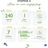 Vitamine A - 10.000 IE/IU (250 µg/mcg) - 240 tabletten - Retinylacetaat - Zonder ongewenste toevoegingen - Hooggedoseerd - Veganistisch | Vit4ever
