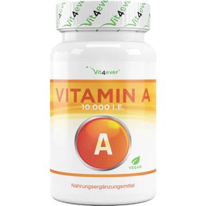 Vitamine A - 10.000 I.U. (3000 Âµg) - 240 tabletten - Retinylacetaat - Zonder ongewenste toevoegingen - Hooggedoseerd - Veganistisch