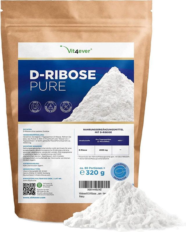 vit4ever D-Ribose 320 g Pulver