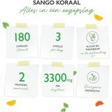 Sango Zeekoraal - 180 capsules (2 maanden) - Natuurlijke bron van calcium (20%) & magnesium (10%) in de lichaamseigen verhouding van 2:1 - Hoog gedoseerd