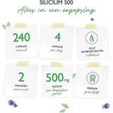 Vit4ever - Silicium - 240 capsules met 500 mg organisch silicium per dag - Premium: Natuurlijk afgeleid van bamboe-extract - Hoog gedoseerd - Veganistisch