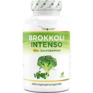 Broccoli extract - 180 capsules - Hooggedoseerd met 1220 mg per dagelijkse dosis - Premium: 10% sulforafaan + zwarte peper extract - Veganistisch