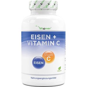 Vit4ever - Ijzer + Vitamine C - Voedingssupplement - 120 Tabletten