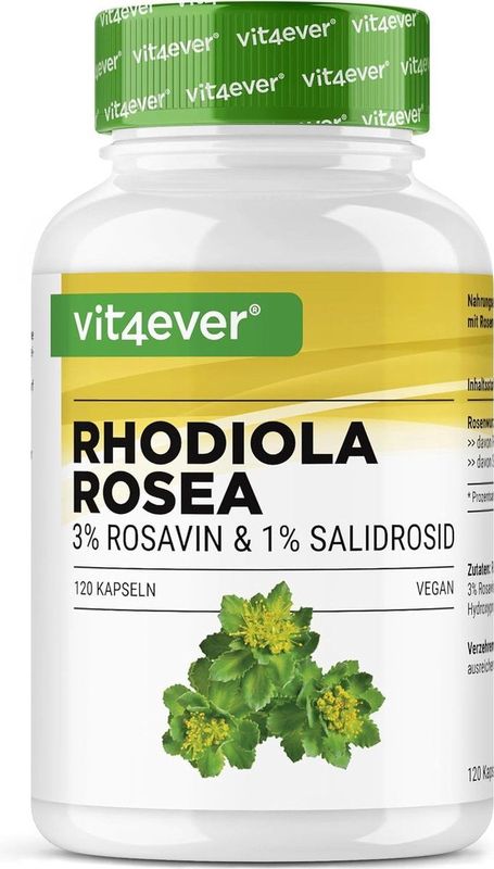 Rhodiola Rosea - Capsules - 500 mg - Extract - 3% Rosavin - 1% Salidroside