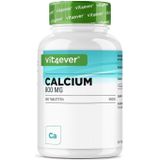 Calcium - 365 tabletten - 800 mg calcium uit calciumcarbonaat per dagelijkse portie - 6 maanden lang - Veganistisch, in het laboratorium getest, hoge dosering & zonder ongewenste toevoegingen