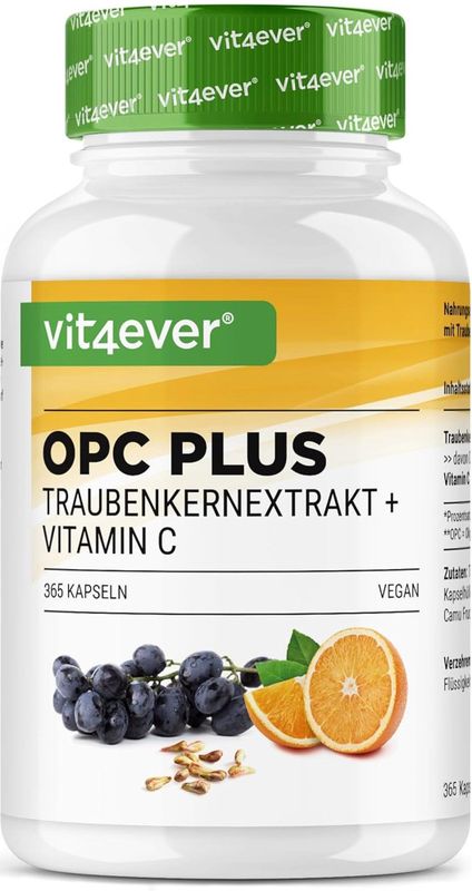Vit4ever - OPC Plus - Antioxidanten - Druivenpitextract + Vitamine C - Veganistisch