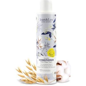 Jean & Len Conditioner Gevoelig Havermelk & Katoen, voor droog haar en gevoelige hoofdhuid, verwennerij en zachte verzorging, zonder siliconen en parabenen, veganistisch, 300 ml